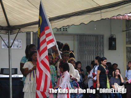 Kids and flag