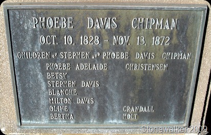 Phoebe Davis Chipman tombstone