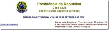 Emenda 58 certa Emenda 58 certa
