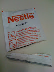 Hot chocolate packet that opens at bottom