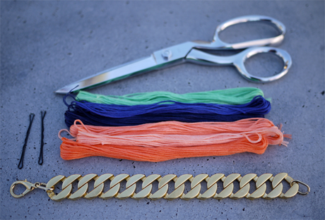 DIY Woven Chain Bracelet