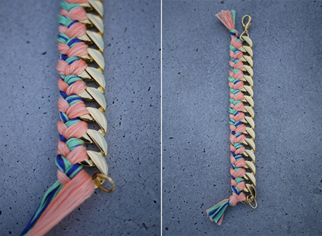 DIY Woven Chain Bracelet