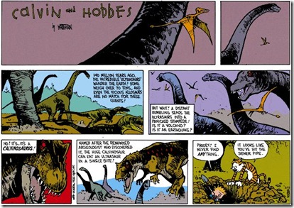Calvinosaurus, from Calvin and Hobbes by Bill Watterson