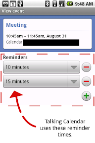 Talking Calendar Reminder Explanation