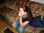 Kendra waiting for the pie