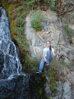 Kendra at the waterfall
