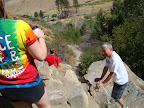 Darion, Chris and Cindy climbing down from Kings Canyon