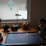 Donovan and Ciarra's chalk art