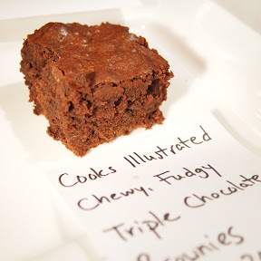 chewy, fudgy, triple chocolate brownie