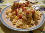 第一次炒飯（自爆）炸雞是現成的。 --2010.07.31