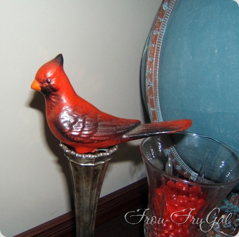 Cardinal Bird Bath Figurine