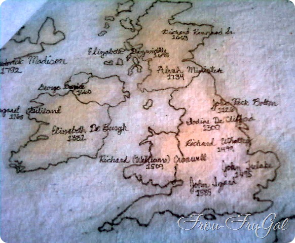 Drop Cloth Fabric - Map of British Isles
