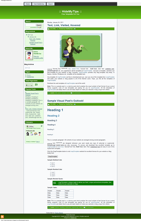[Naive Glossy Green Blogger Theme template [21].png]