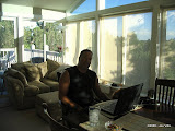 Joe updating the blog