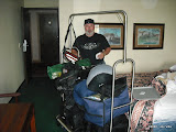 Packing to leave the hotel
