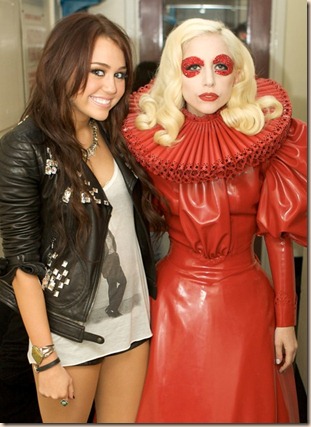 - Blackpool, Blackpool  - 12/07/2009 - Miley Cyrus and Lady Gaga perform for Queen Elizabeth II and her husband at Britain`s Royal Variety Performance in Blackpool, England. The Royal Variety Performance is staged in aid of the Entertainment Artistes` Benevolent Fund of which Queen Elizabeth is patron.      -PICTURED: Miley Cyrus, Lady Gaga -PHOTO by: Albert Michael/startraksphoto.com -CS27477   #Event/#Photo= 370F5E8D73/370F5E8D001