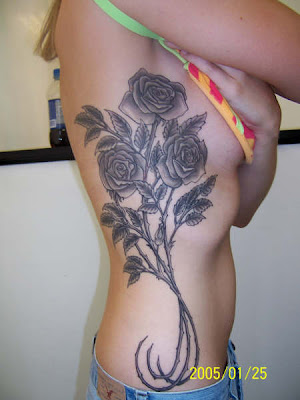 Women flower rose natural tattoo