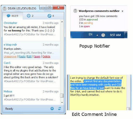 editor de comentarios wordpress de escritorio