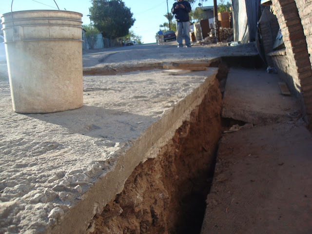 sanja que se abrio con el temblor de mexicali