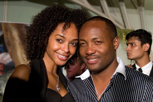 Brian Lara with his girlfriend