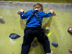 Devin prepares to top the wall.