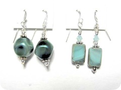 green and turquoise earrings