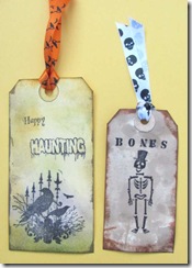 halloween tags crow bones