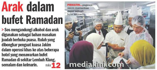 Arak dalam bufet Ramadhan