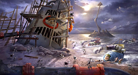 Cenário de "Epic Mickey", para o Nintndo Wii.