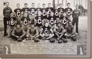 1932 Caveman football team_Captain Fernandez second from right in front row_2 1932 Caveman football team_Captain Fernandez second from right in front row_2