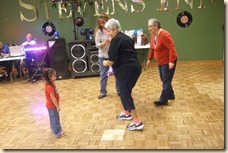 Esthers and Mikes grand daughter teaching the ladies a few dance steps