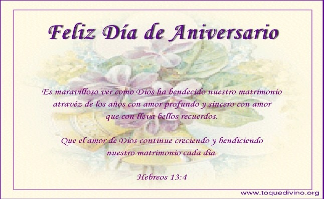 Tarjetas cristianas para felicitar el aniversario de bodas | Trato o ...