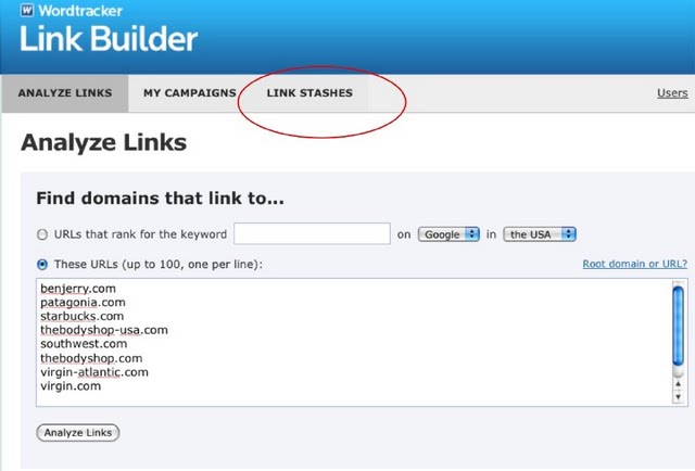 Link stashes