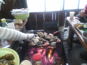 カキ小屋にて