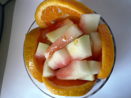 Orange Melon Skin Salad