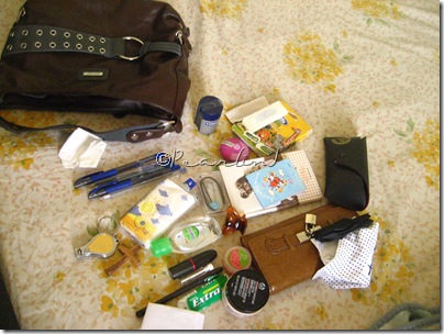 The contents of my bag never ever change thoI need to carry the entire
