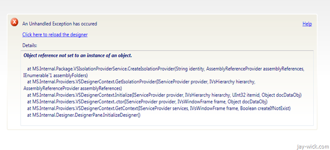 Epic Fail by Visual Studio
