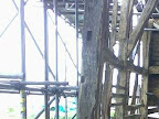 The scalfolding was inside out to support the Barn when we was working on it and to give us a protection called a crash deck.