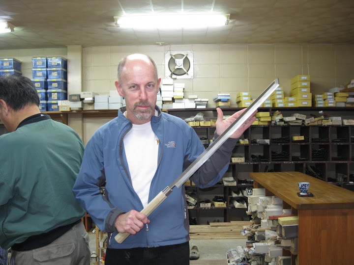 Richard holds a Tuna Knife