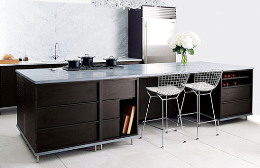 Modern kitchen remodeling project with large island earth tones. 
Project in Marina Del Ray, CA - Nov, 2007