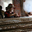Rice pancake is then spread across bamboo ladders to dry...