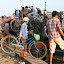 Locals boarding their transport on the bus across Thu Diem.