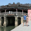 Lynette outside the Japenese Covered Bridge, adopted as Hoi An's emblem and built in the sixteenth century.