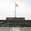 The Vietnamese flag flying high over the Hue citadel.