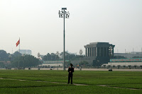 In the distance is Ho Chi Minh's Mausoleum, across the grass plains of death and embarrassment.