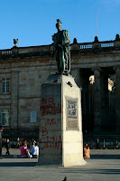 Simon Bolivar, a revolutionary figure that brought Gran Columbia its indepenance. Allegedly, this is the first statue of him created.