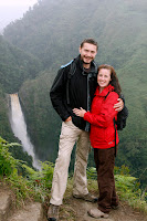 Beautiful waterfall in the background