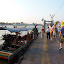 Boarding our first river taxi, a fast and cheap way to head North or South in Bangkok.