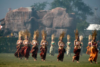 In case we'd missed them, the dancers were back! In force! In daylight! In head pieces!