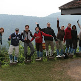The expiditionary crew for the day, wearing trendy leech protectors.